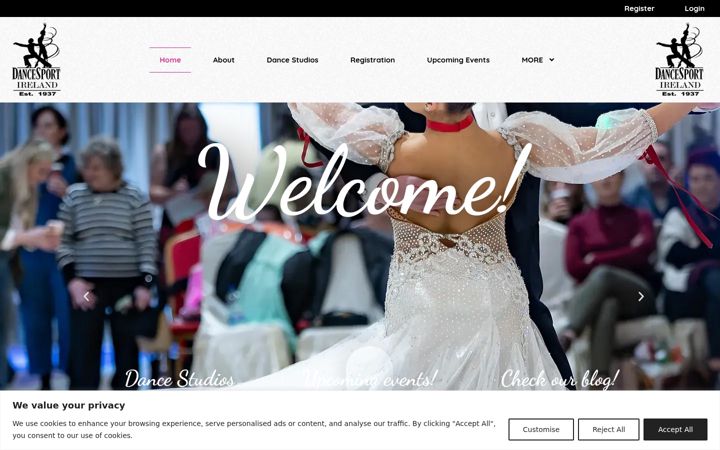 Screenshot di dancesportireland.ie