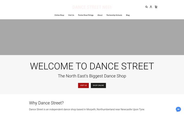 Posnetek zaslona dancestreetshop.co.uk