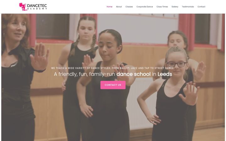 Posnetek zaslona dancetecacademyleeds.co.uk