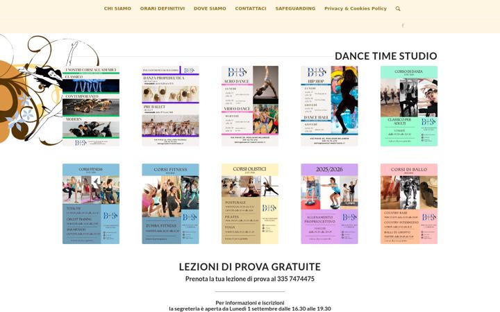 Screenshot of dancetimestudio.it