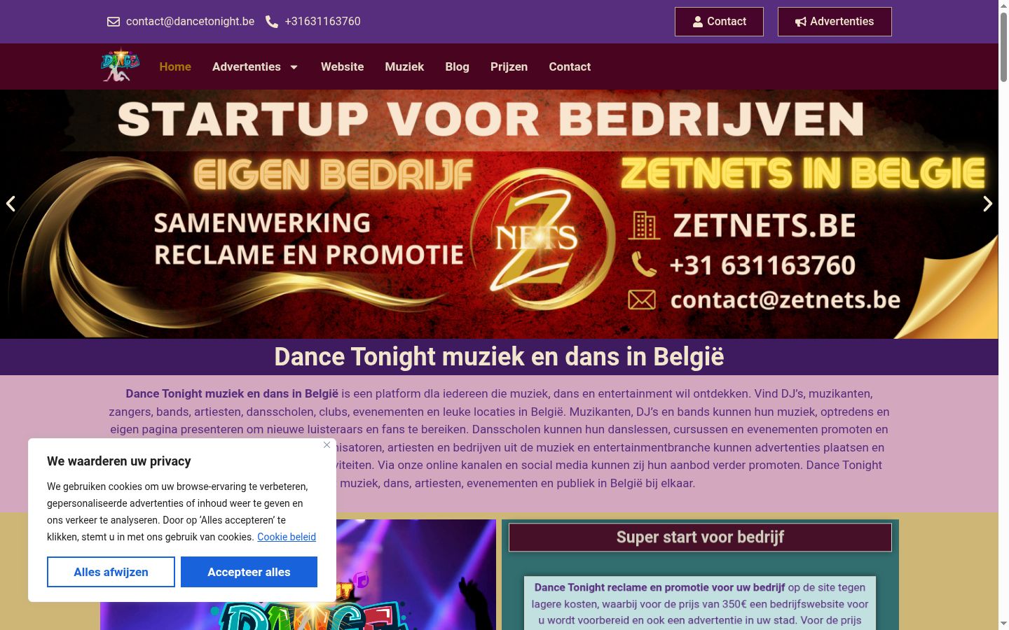 Screenshot tal-banner tal-kunsens muri qabel kwalunkwe interazzjoni