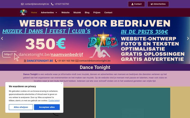 Screenshot of dancetonight.be