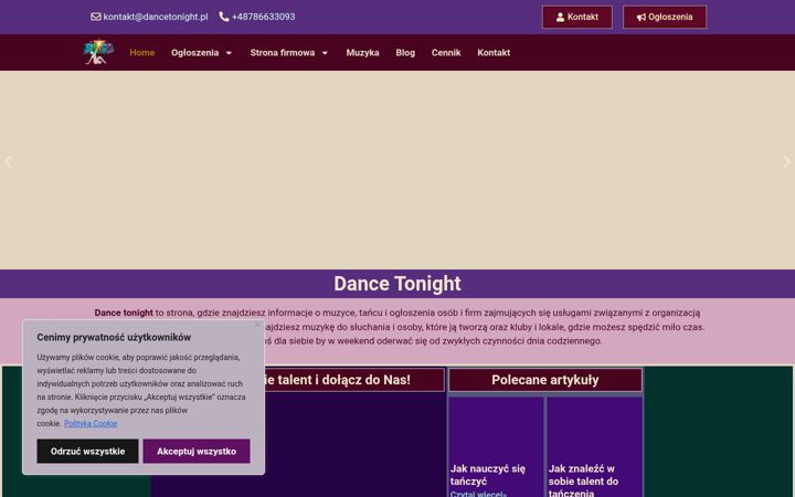 Screenshot of dancetonight.pl