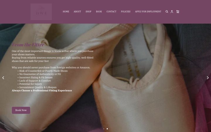 Screenshot of dancewearexpress.net