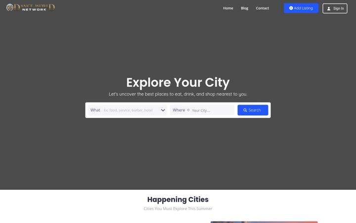 Screenshot of danceworldnetwork.com