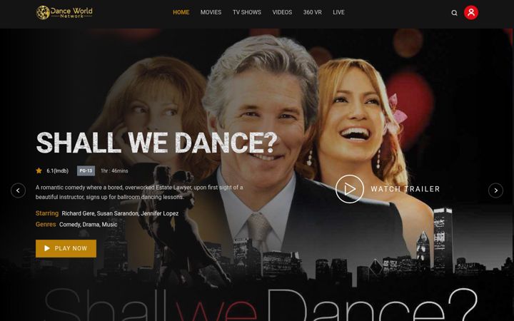 Screenshot of danceworldnetworks.com