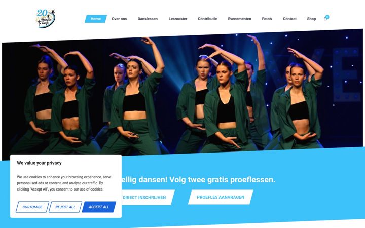 Ekraanipilt saidist dancindelft.nl