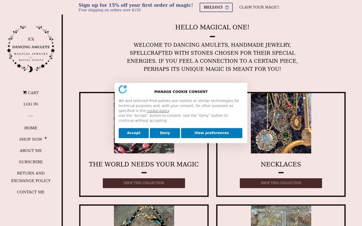 Screenshot of dancingamulets.com