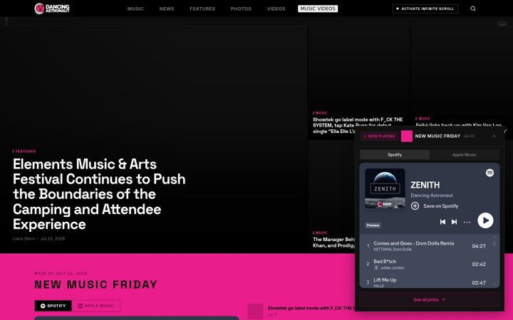 Screenshot of dancingastronaut.com