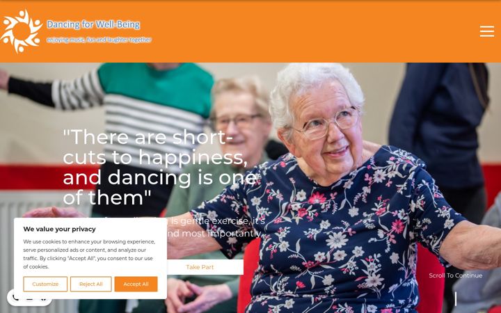 Screenshot of dancingforwellbeing.org
