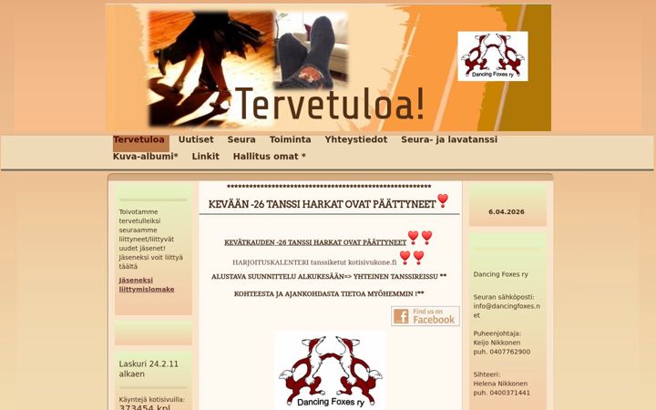 Screenshot of dancingfoxes.net