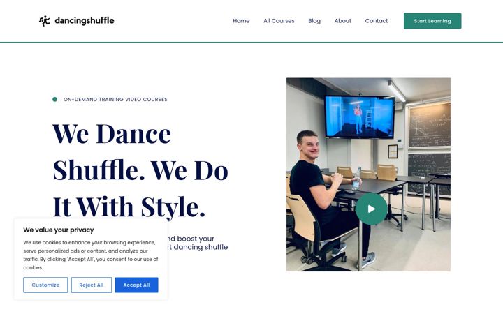 Screenshot of dancingshuffle.com