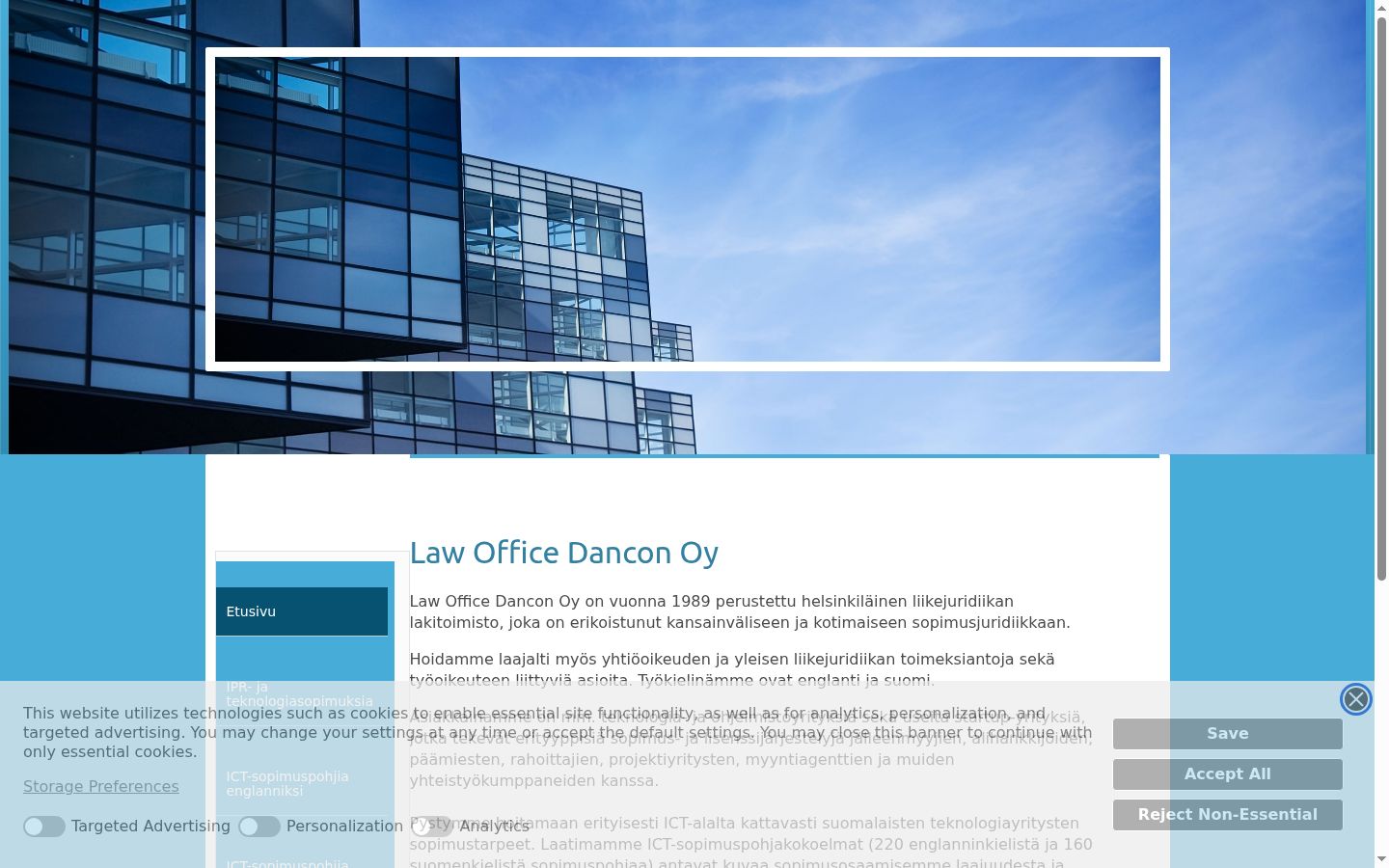 Screenshot del banner di consenso mostrato prima di qualsiasi interazione