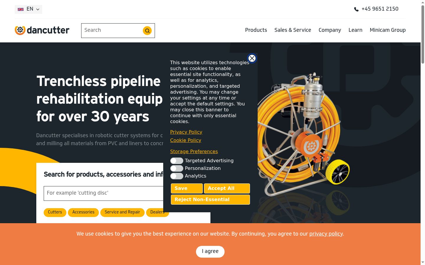 Screenshot of the consent banner shown before any interaction