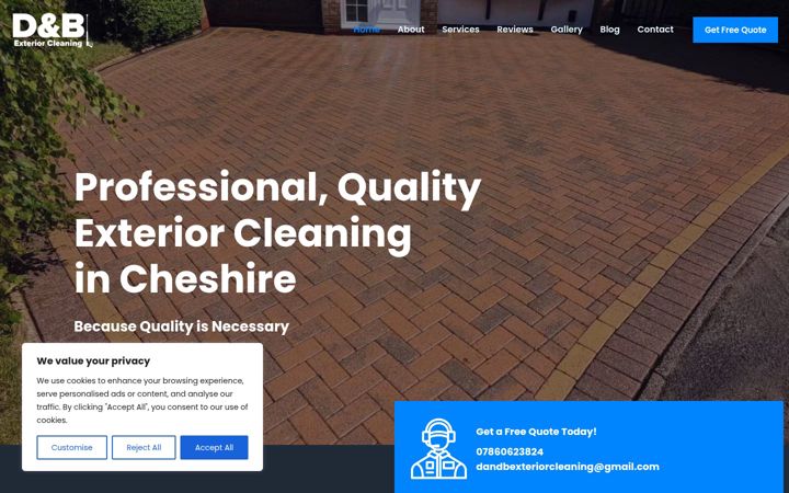 Posnetek zaslona dandbexteriorcleaning.co.uk