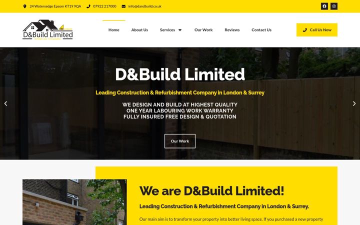 Posnetek zaslona dandbuild.co.uk