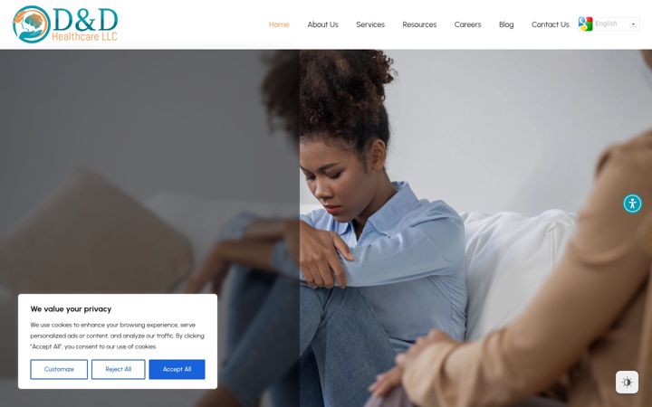 Screenshot of danddhealthcare.com