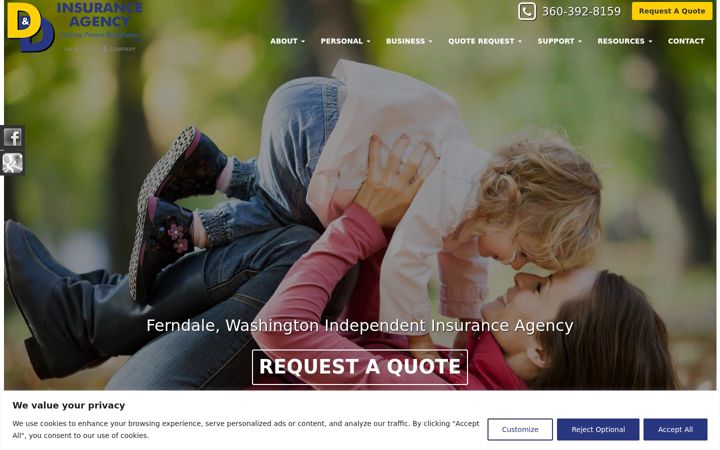 Screenshot of danddinsurance.com