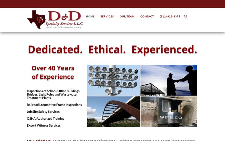 Screenshot of danddspecialtyservices.com