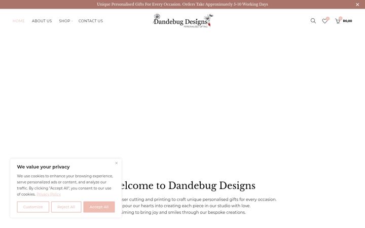 Екранна снимка на dandebugdesigns.co.za