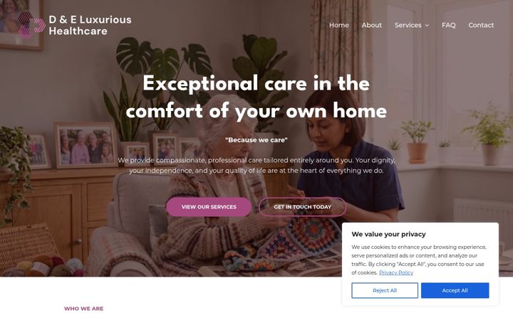 Screenshot of dandehealthcare.com