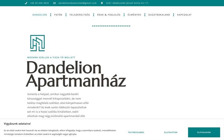Screenshot von dandelionabadszalok.hu