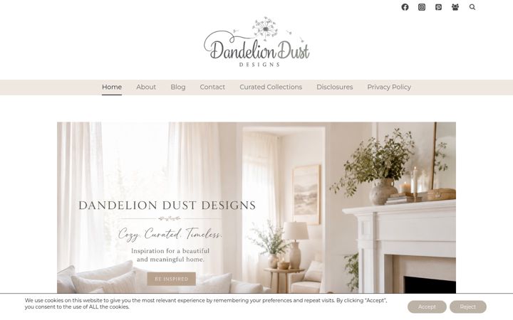 Screenshot of dandeliondustdesigns.com