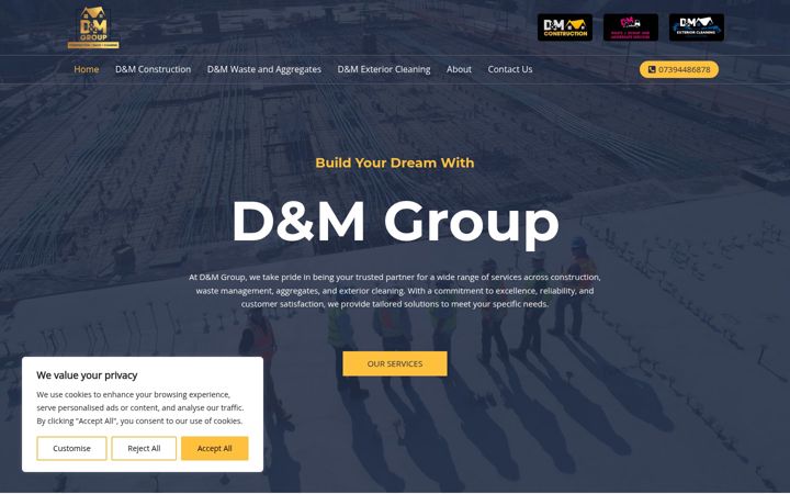 Screenshot of dandm-group.com