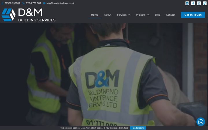 Posnetek zaslona dandmbuilders.co.uk