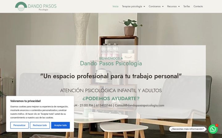 Screenshot of dandopasospsicologia.com
