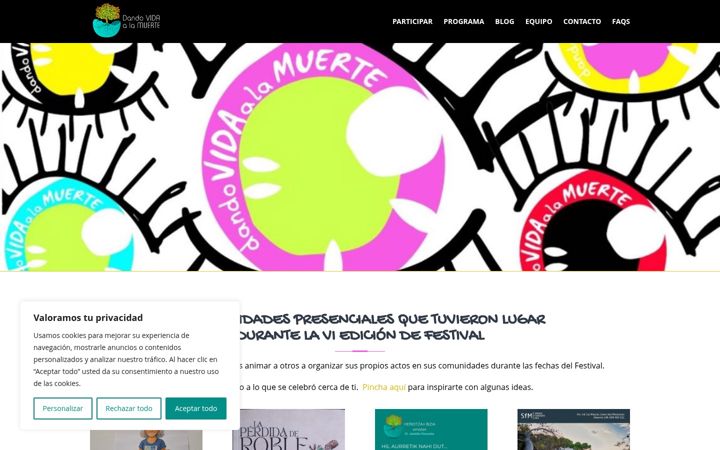 Screenshot of dandovidaalamuerte.org
