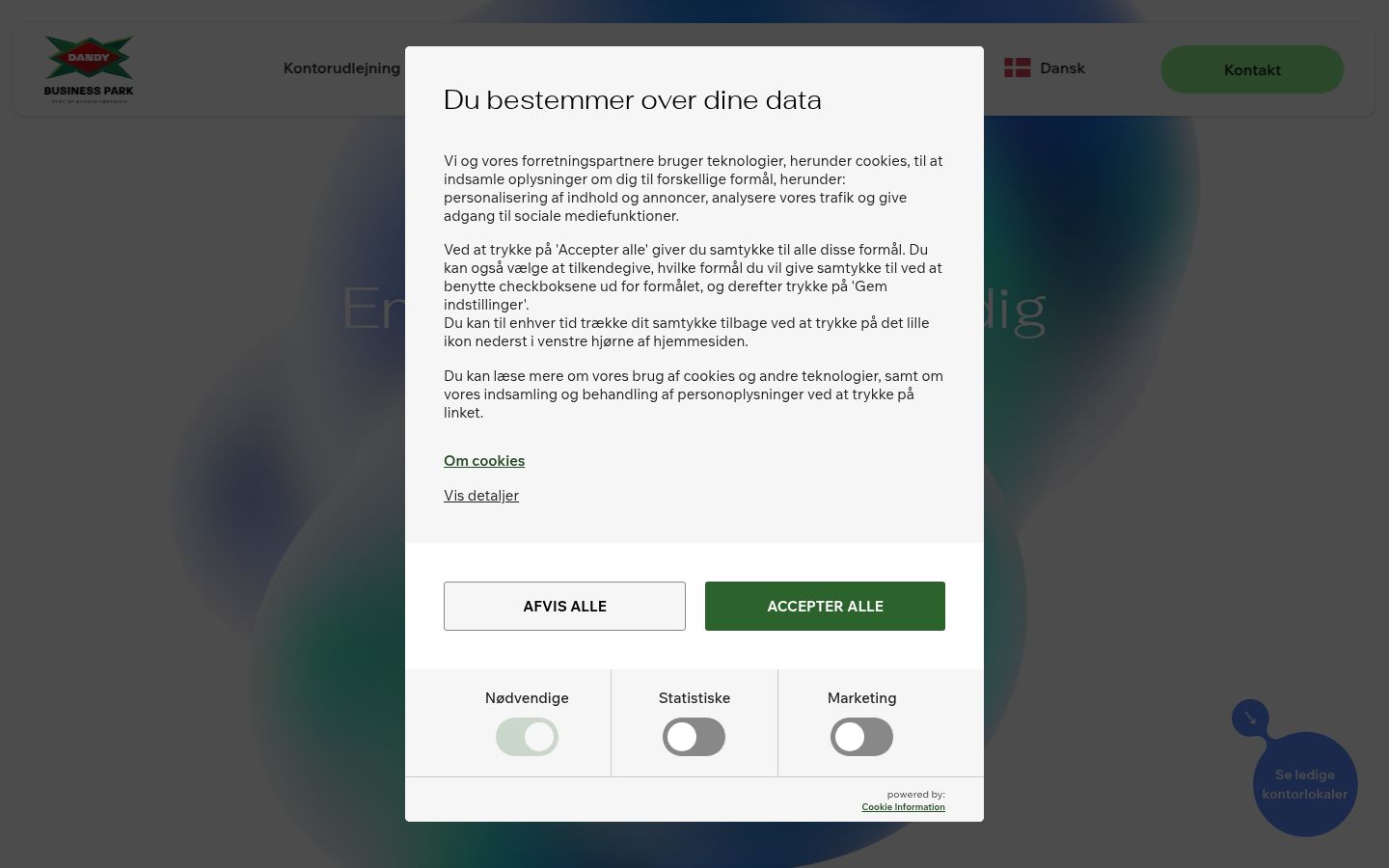 Screenshot del banner di consenso mostrato prima di qualsiasi interazione