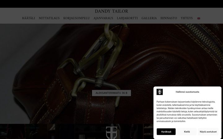 Screenshot di dandytailor.fi