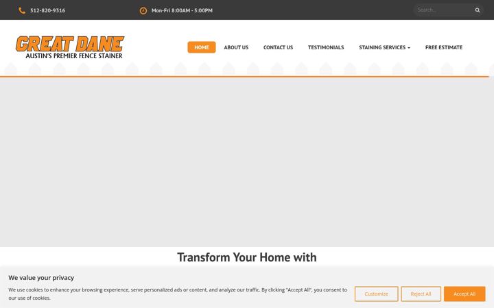 Screenshot of dane-stain.com