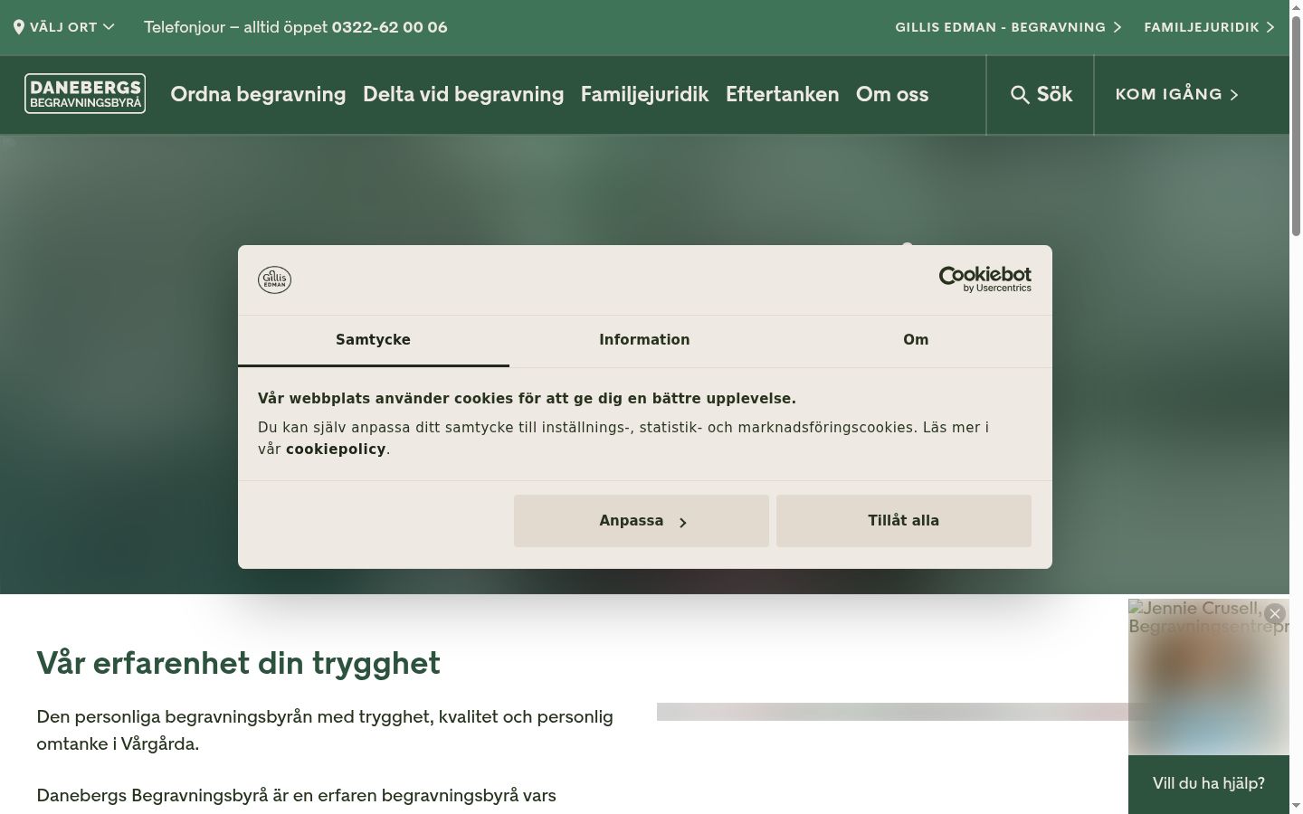Snimka zaslona bannera za privolu prikazanog prije bilo kakve interakcije