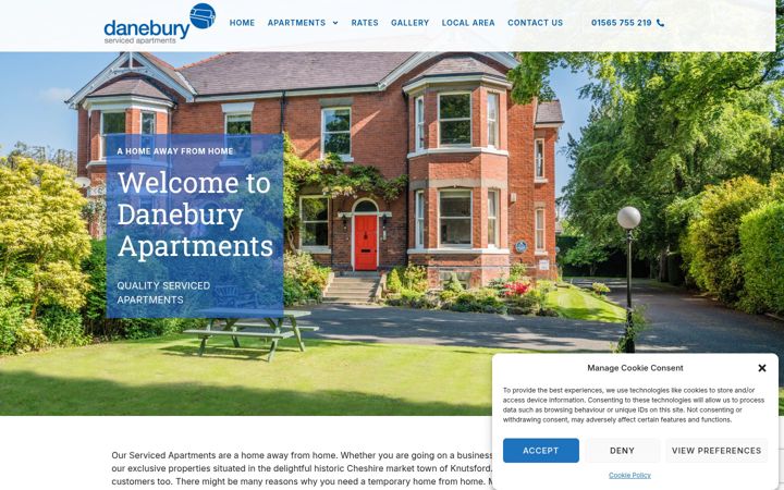 Screenshot of daneburyapartments.co.uk