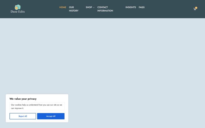 Screenshot of daneedits.com