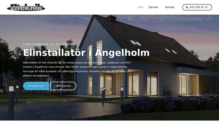 Screenshot of danelteknik.se