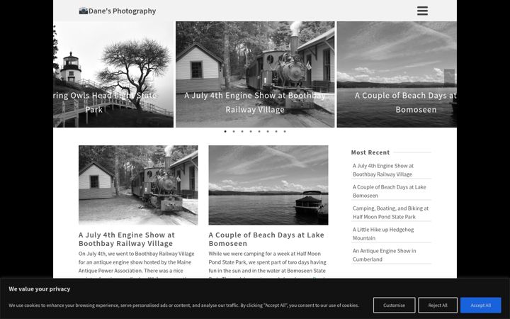 Screenshot of danesphotography.com