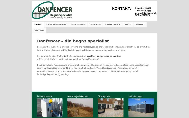 Screenshot of danfencer.dk