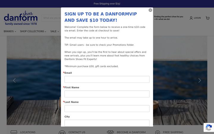 Screenshot of danformshoesvt.com