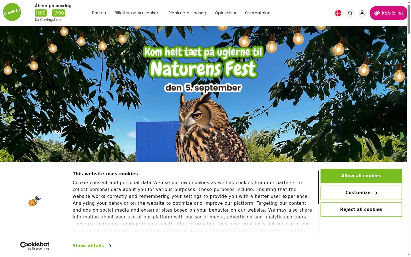 Screenshot of the consent banner shown before any interaction