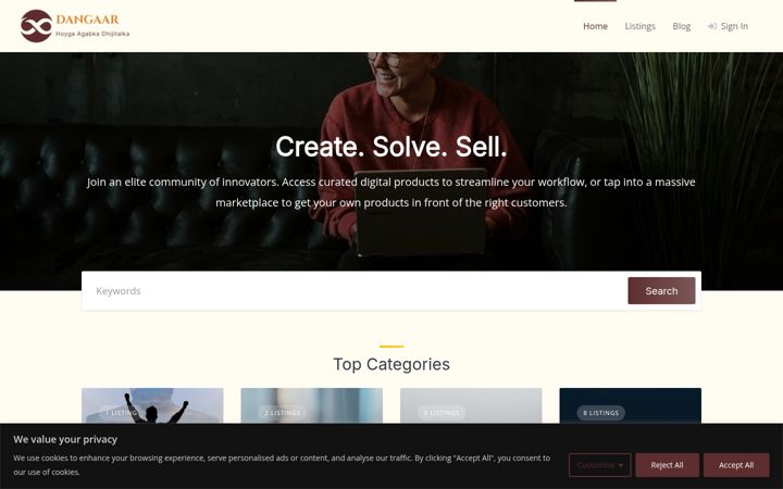 Screenshot of dangaar.com