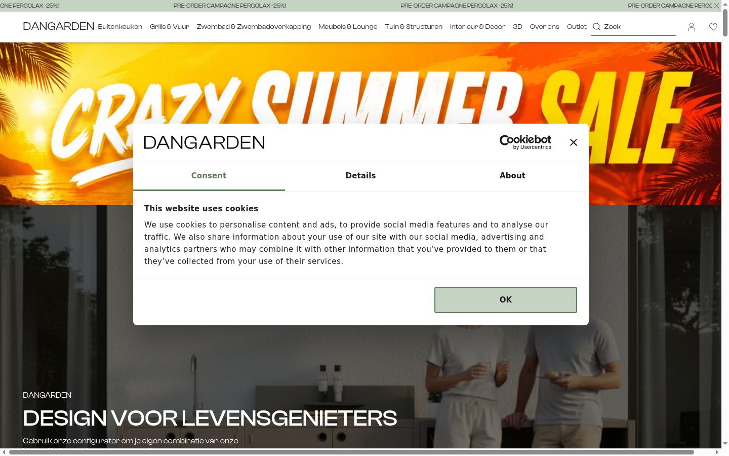 Sutikimo reklamjuostės, rodytos prieš bet kokią sąveiką, ekrano kopija
