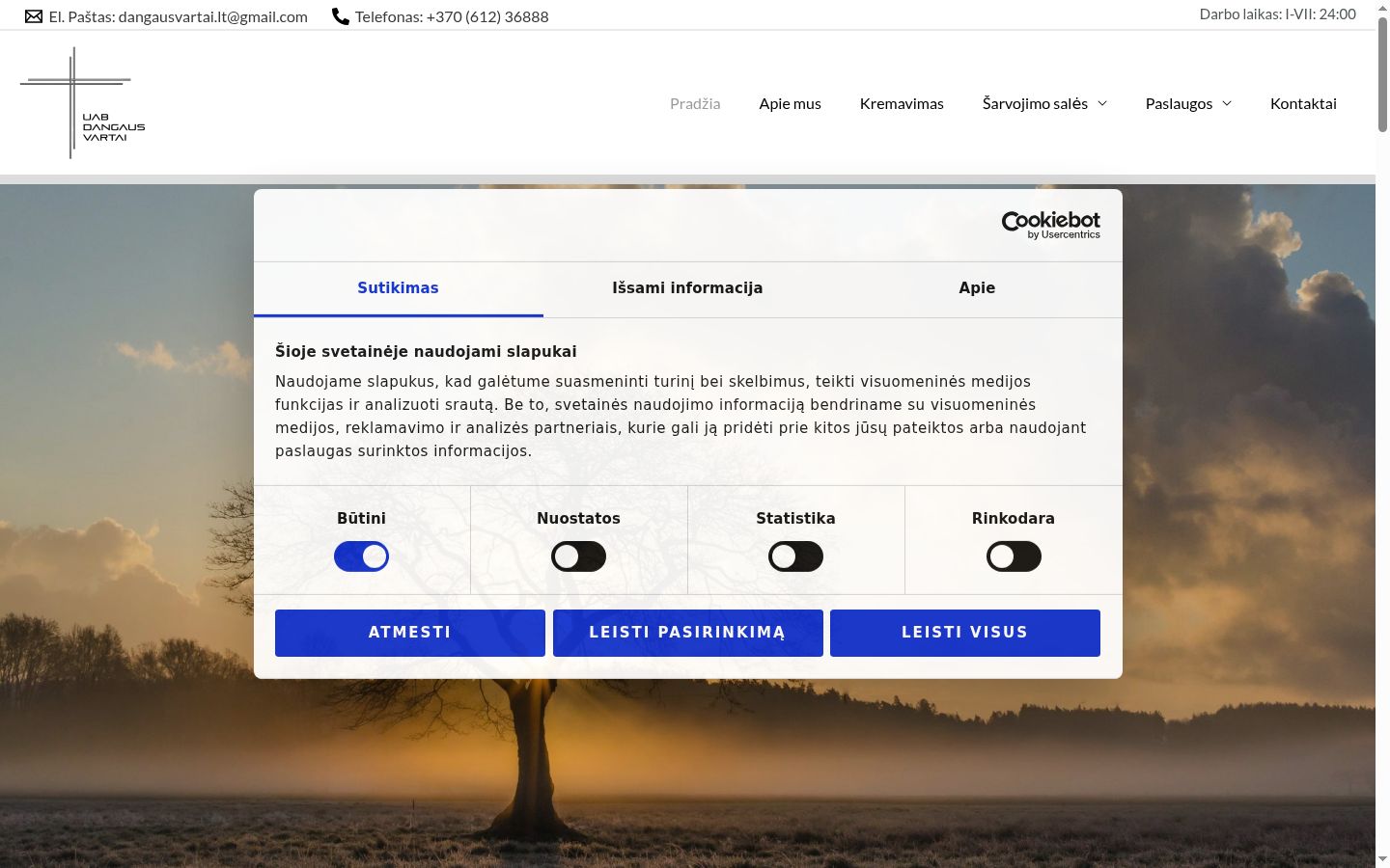 Screenshot of the consent banner shown before any interaction