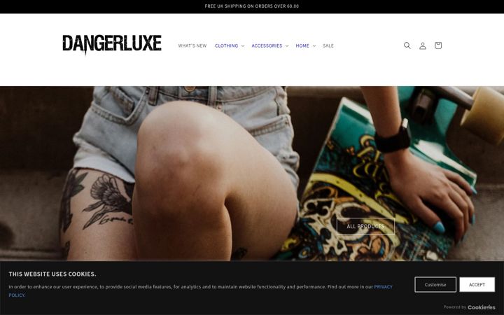 Screenshot of dangerluxe.co.uk