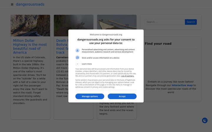 Screenshot of dangerousroads.org