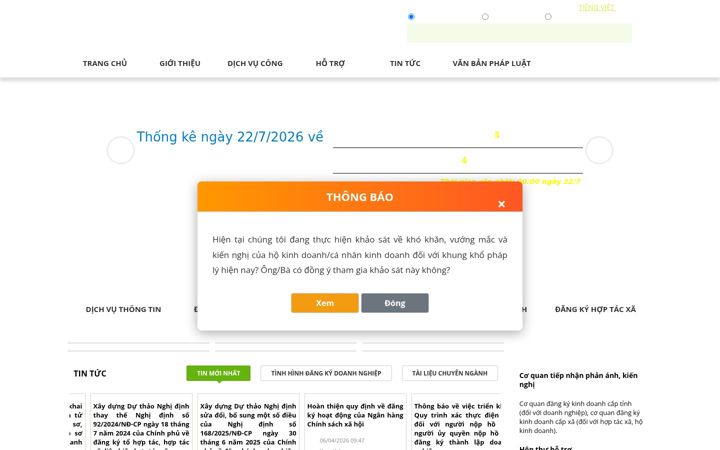 Screenshot von dangkykinhdoanh.gov.vn