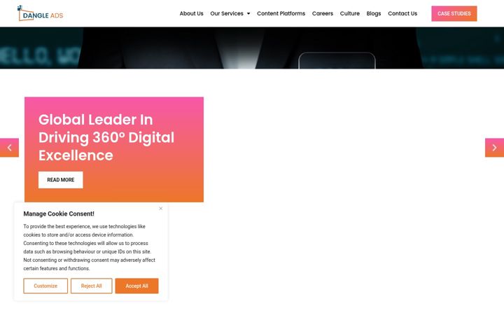 Screenshot of dangleads.com