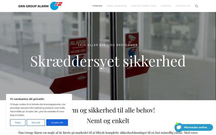 Screenshot of dangroupalarm.dk